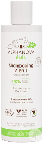 Alphanova Bébé Shampoing 2en1 Bio Flacon 200ml