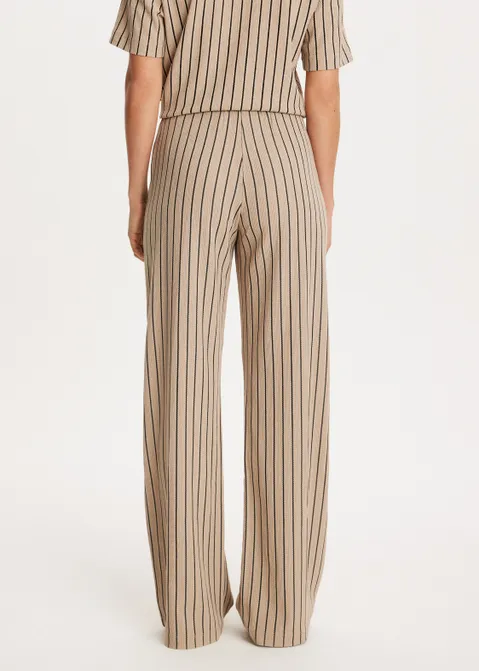 Jersey broek met structuur roze (NUDE)