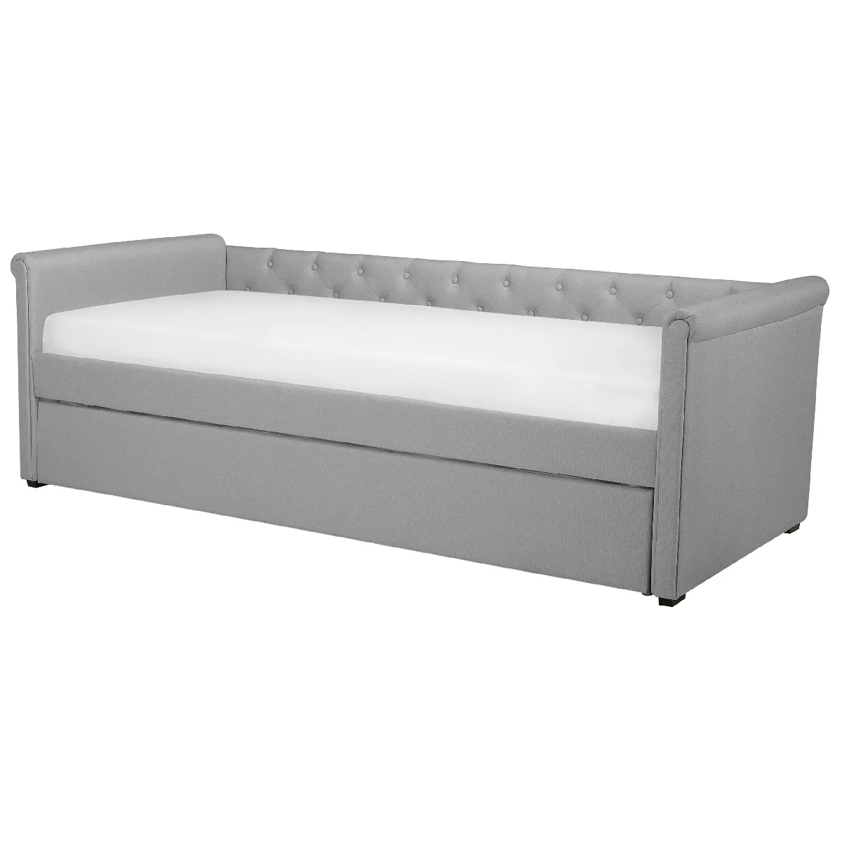 BELIANI Lit avec sommier LIBOURNE - Gris clair