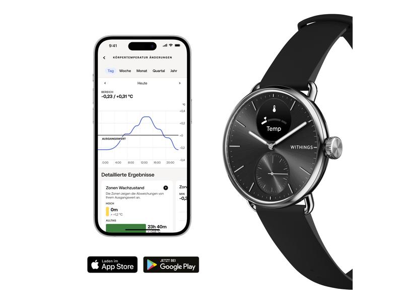 Withings Activity Tracker Scanwatch 2 Black, 38 mm Hybrid Smartwatch