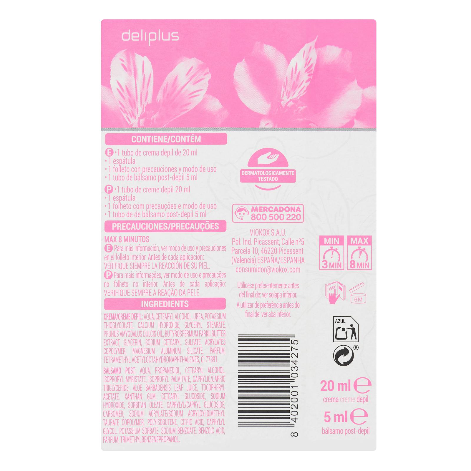 Crème dépilatoire visage Deliplus pour peaux sensibles