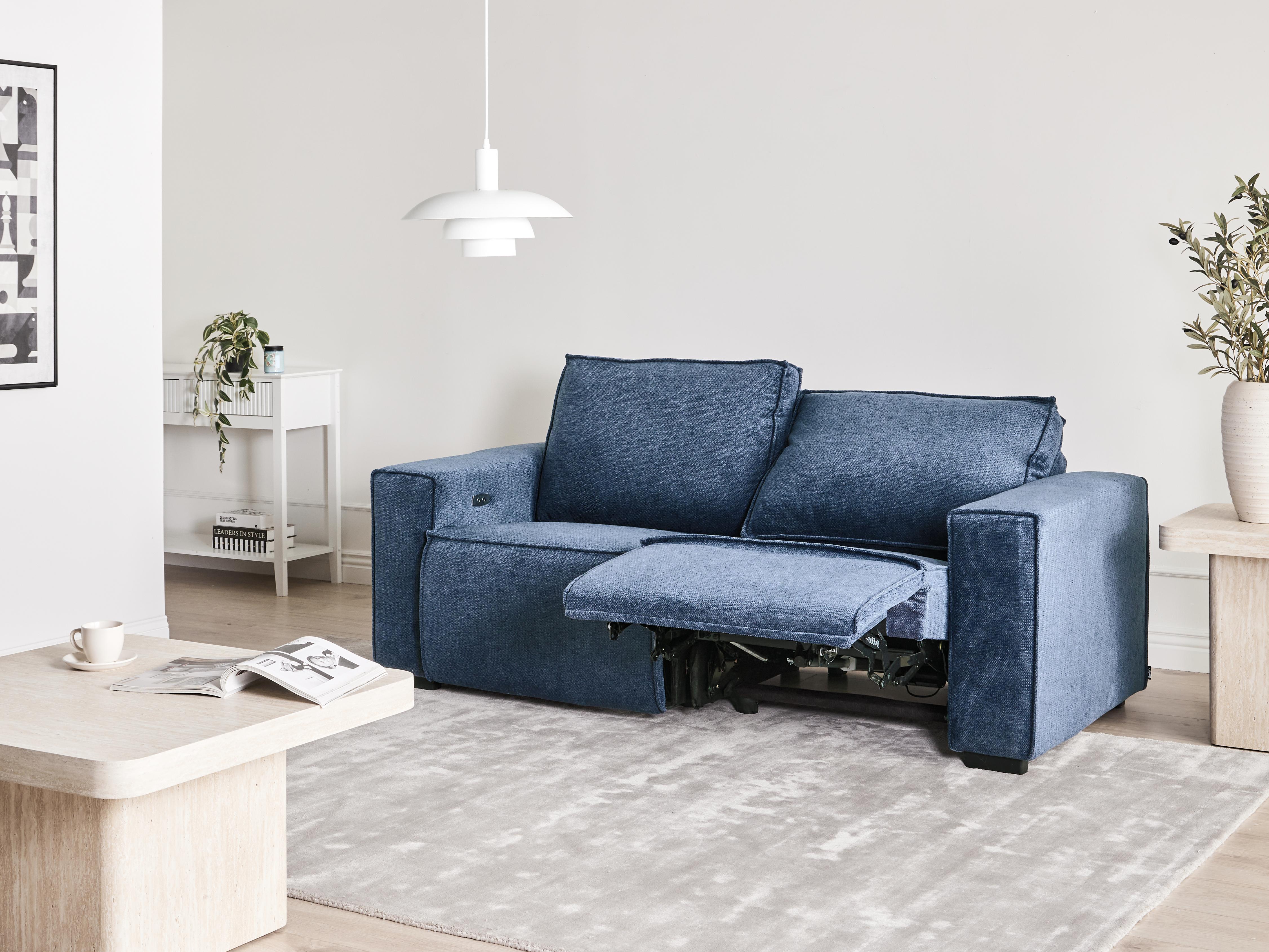 Elektrisch verstelbare bank 2-zits NUKARI Stof Blauw
