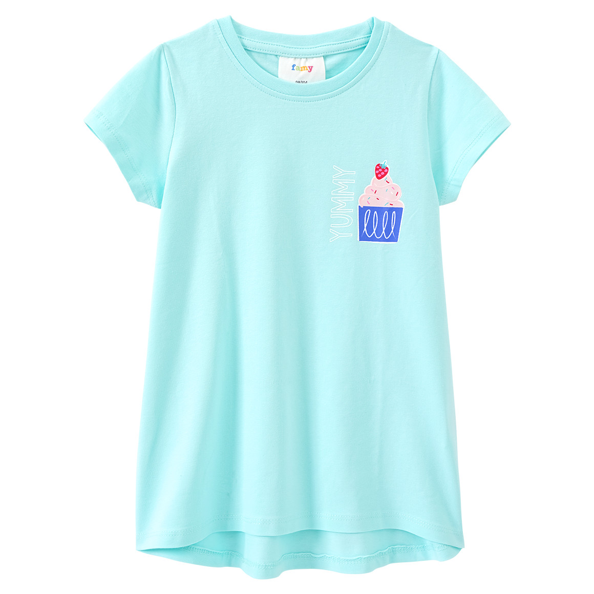 Famy 3 Mädchen T-Shirts mit bunten Motiven rosa / helltürkis / weiss