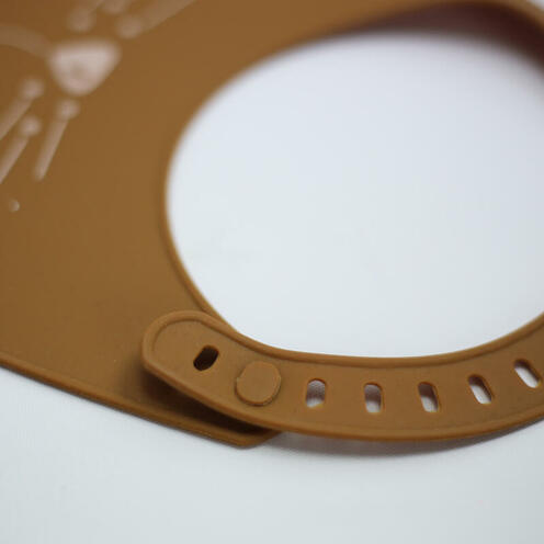 Bavoir silicone chat 18x28 cm - Caramel - TROIS KILOS SEPT