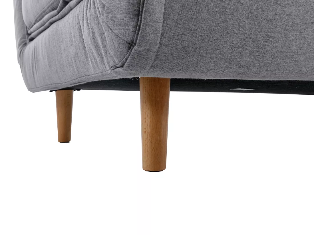 Canapé 2 places convertible en tissu gris clair URIBIA