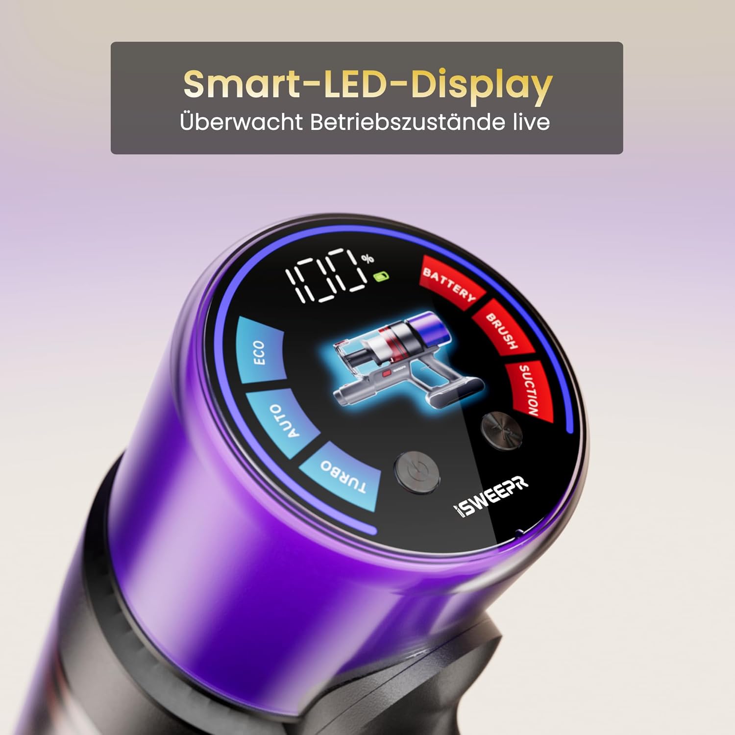 X7 Akku Staubsauger 55Kpa/600W/80Min, Staubsauger Kabellos mit LED Display, Akkustaubsauger Selbstladender, Anti-Tangle-Bürste, Automatikmodus für Teppich Tierhaare Hartböden
