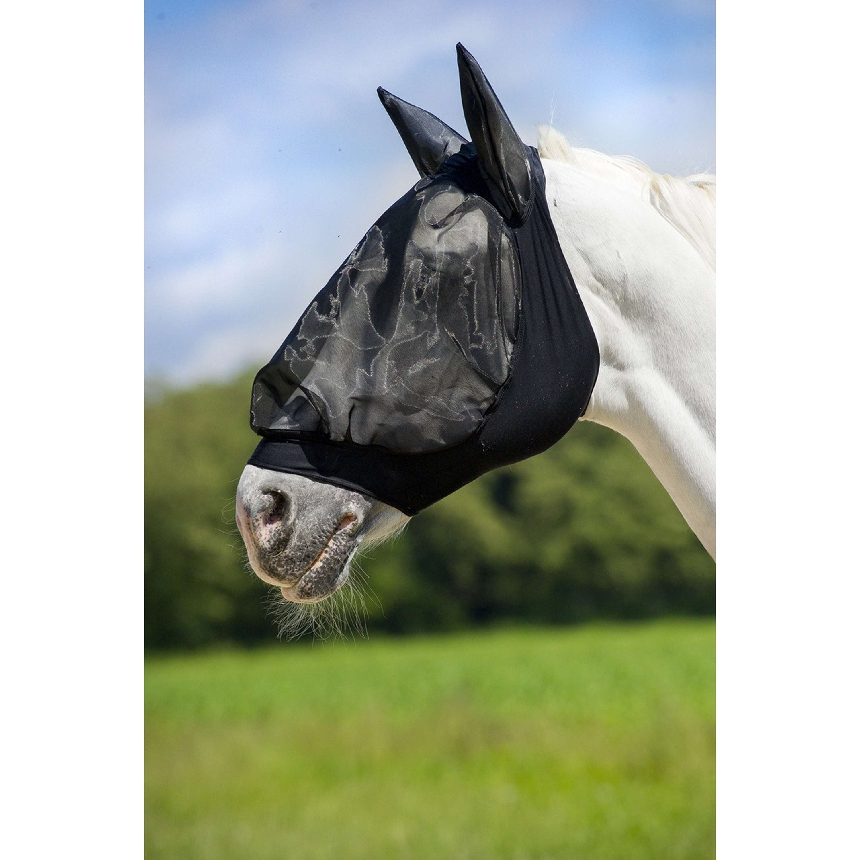 EQUITHÈME Vliegenmasker Anti-UV Lycra Zwart