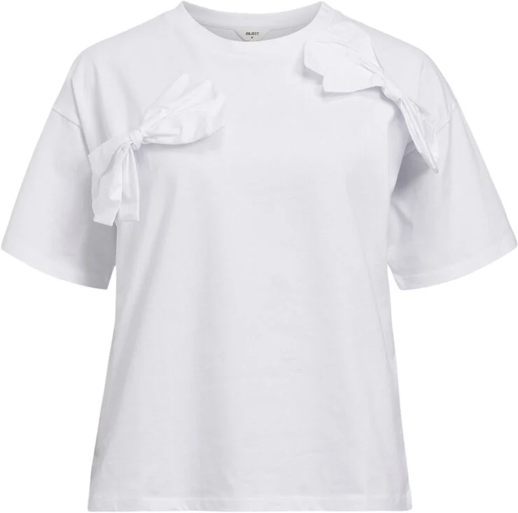 Object OBJKLARA SS OW BOW TEE E OTT White