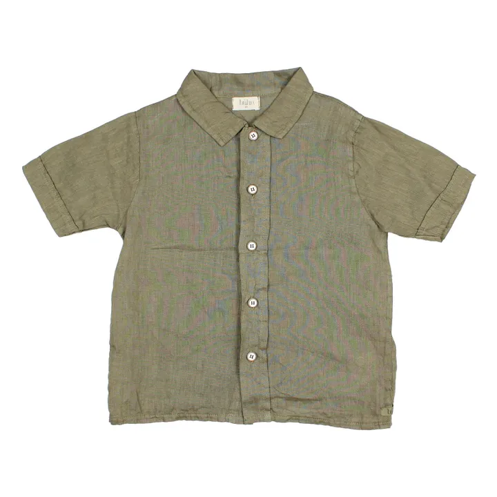 Búho Chemise Unie Lin | Vert kaki
