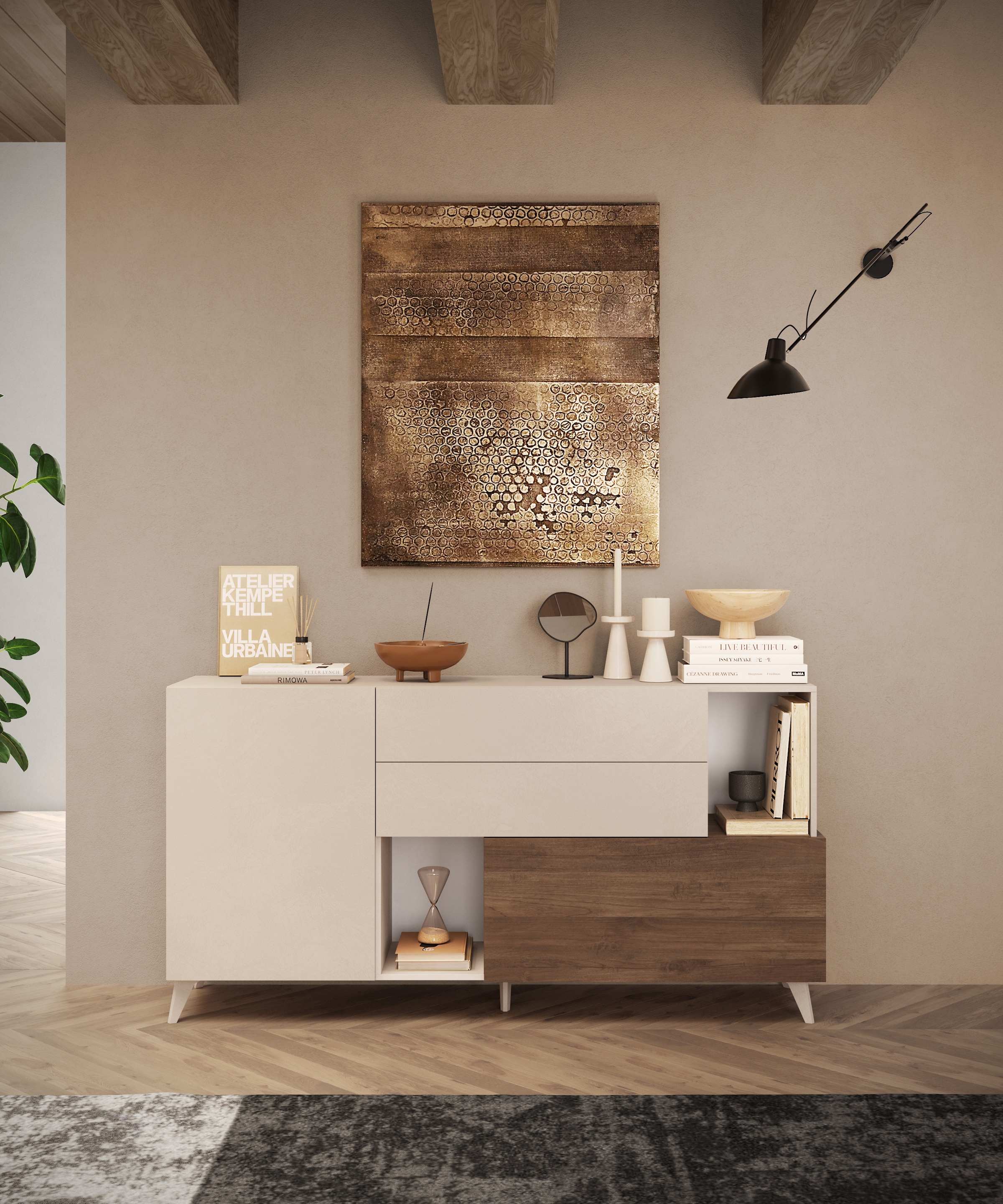 INOSIGN Sideboard »Monaco in Breite 181 cm, Anrichte mit Tür, Klappe und 2 Schubkästen« Stauraumschrank – sanftes Schliessen, edles Design, viel Platz