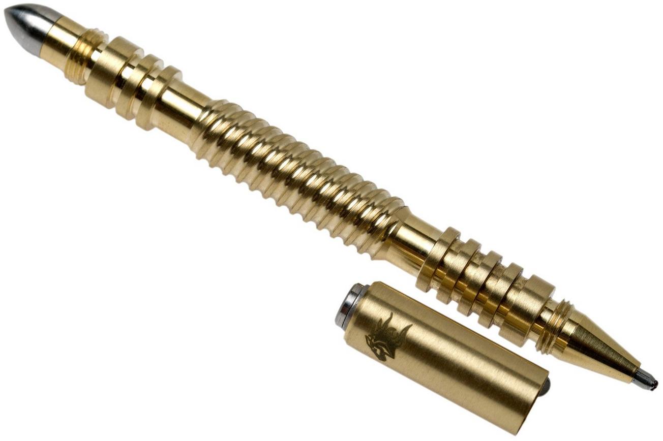 Rick Hinderer Spiral Investigator Pen Brass, tactische pen