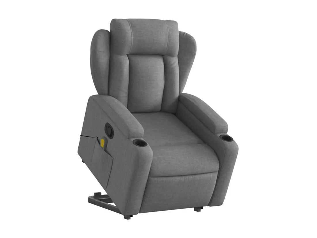 Fauteuil massant inclinable Gris foncé Tissu