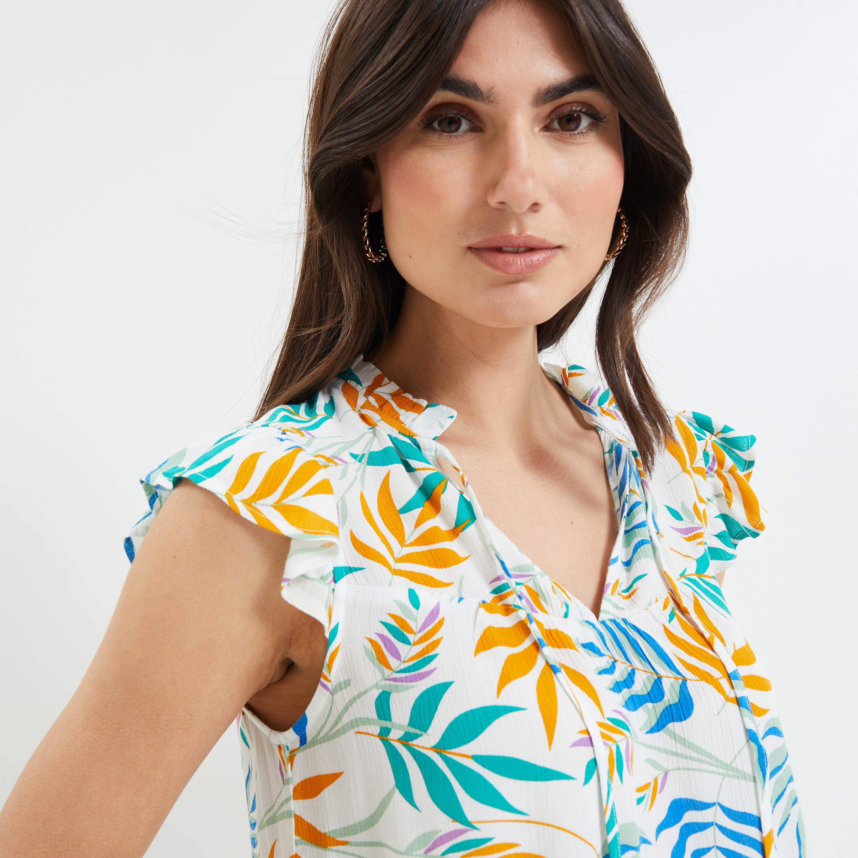 Blouse imprimée femme - ECRU