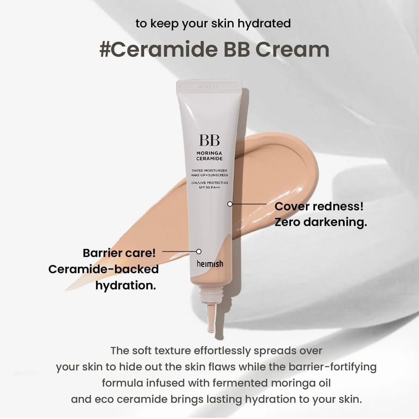 heimish - Moringa Ceramide BB Cream - 8 kleuren