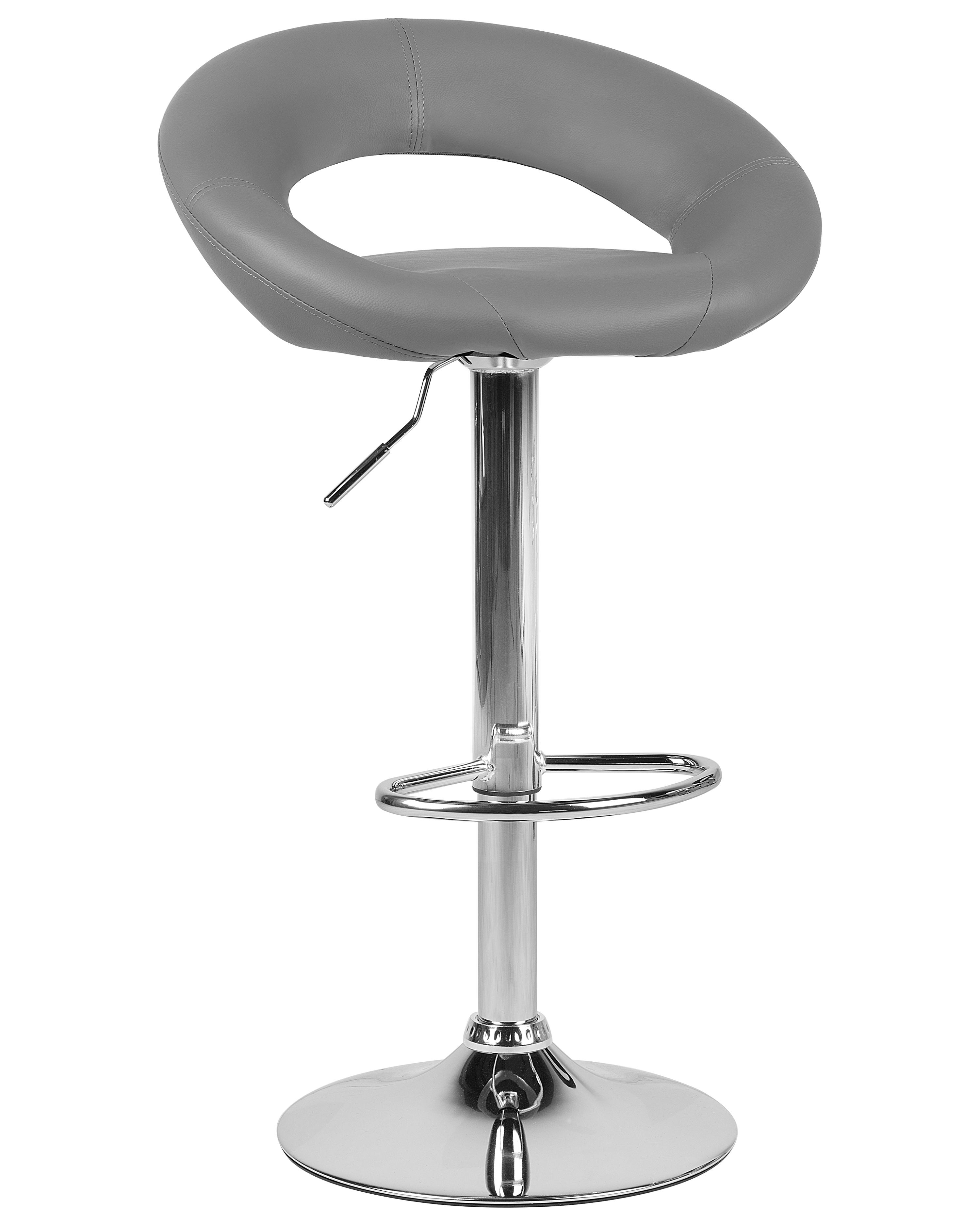 Set van 2 barstoelen PEORIA Kunstleer draaibaar Grijs