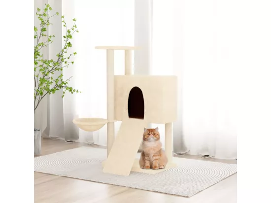 Arbre à chat avec griffoirs en sisal Crème 96 cm