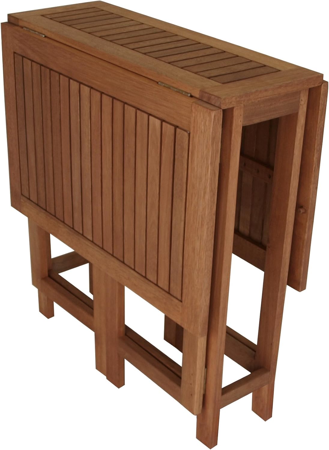 Doppel Klappentisch Balkon Tisch 107x65x74cm rechteckig, Eukalyptus geölt, braun, FSC®-Zertifiziert