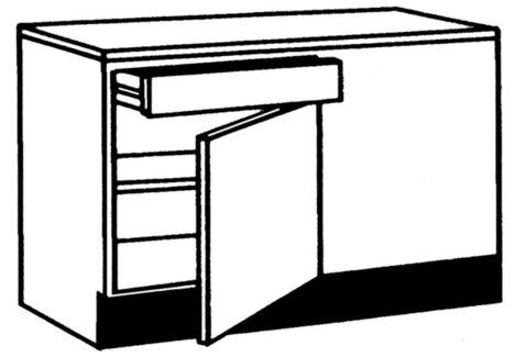 Eckanrichte MATRIX - weiß Lacklaminat-weiß - 110 cm breit