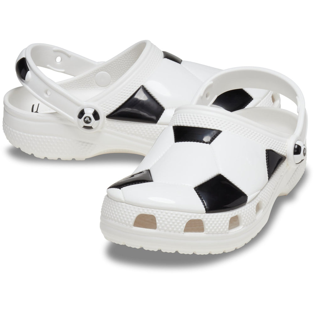 Køb Crocs White/Black Classic Soccer Ball Clog