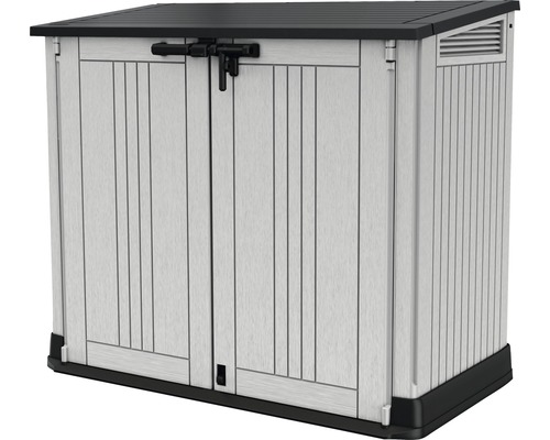 Keter Store-it-out Prime tuingereedschapskist/bak opbergmeubel inclusief gasveren, 132 x 71,5 x 113,5 cm, grijs-antraciet