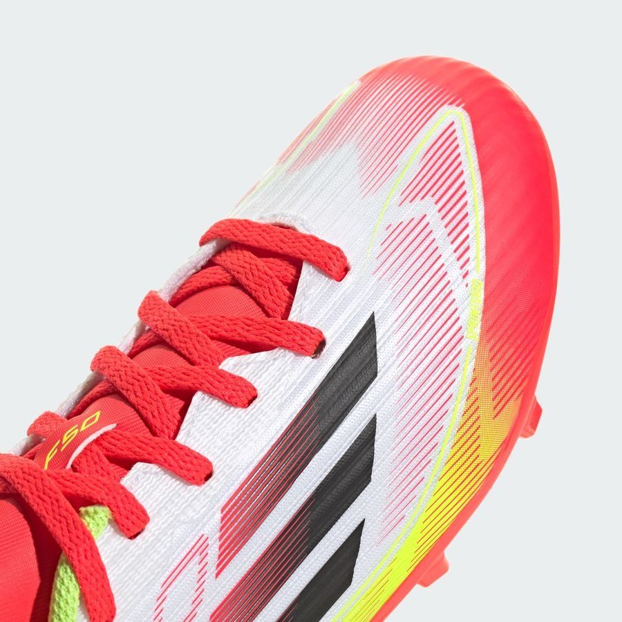 adidas F50 League FG/AG Pure Victory - Blanc/Noir/Jaune Enfant