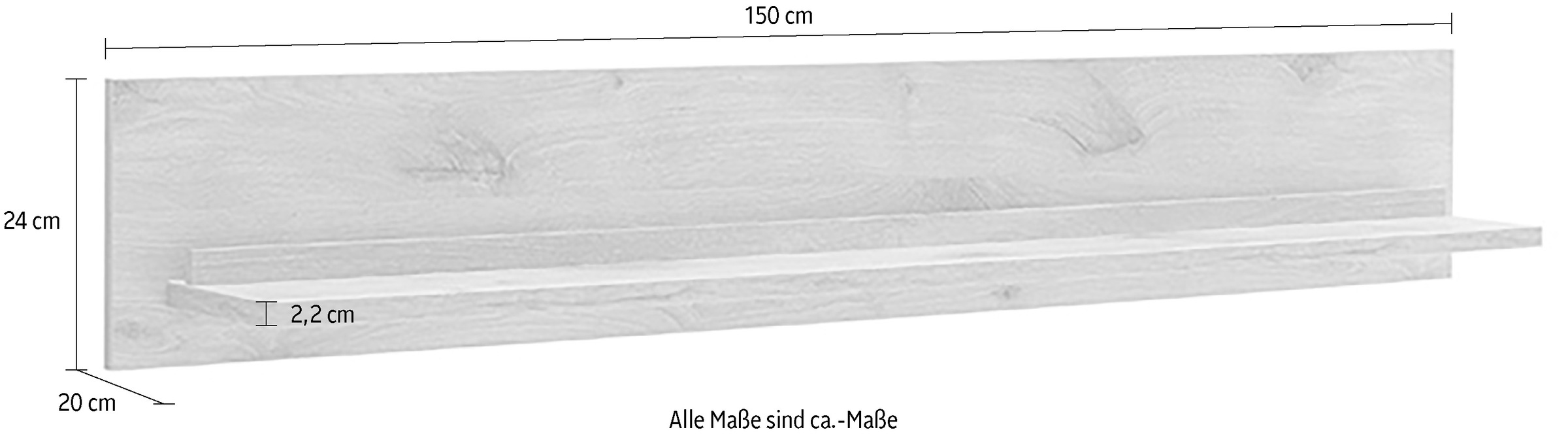 MCA furniture Wandboard »SANTERNO Wandboard« Deko-Wandregal, Bücherregal, 1 Ablageboden, modern, Breite 150 cm