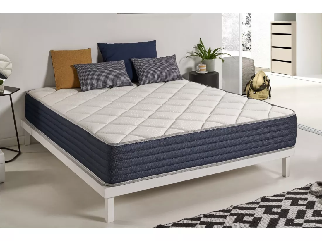 Naturalex - Matelas Sensoria 180x200 cm - Mousse à mémoire de forme HR - Soutien Blue Latex - Très Épais 25 cm, 7 Zones, Antibactérien - Réversible été, hiver