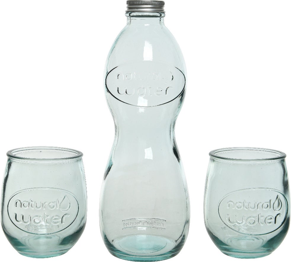 Decoris fles en glazen 3 stuks
