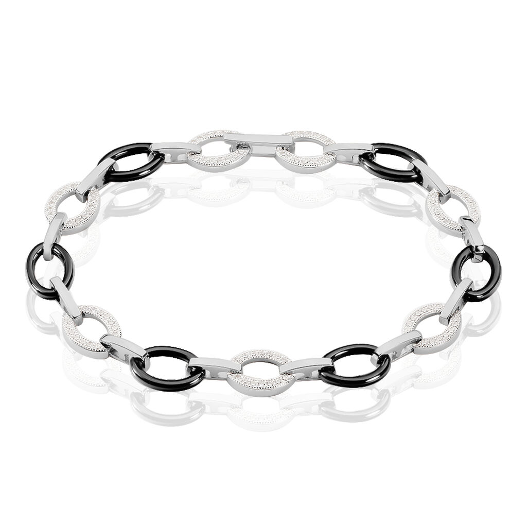Bracelet Nowell Argent Blanc Oxyde De Zirconium Et Céramique