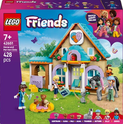 LEGO Friends 42651 Dyreklinikk med hest og kjæledyr