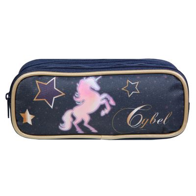 Trousse rectangulaire Cybel - 2 compartiments - bleu marine - Bagtrotter