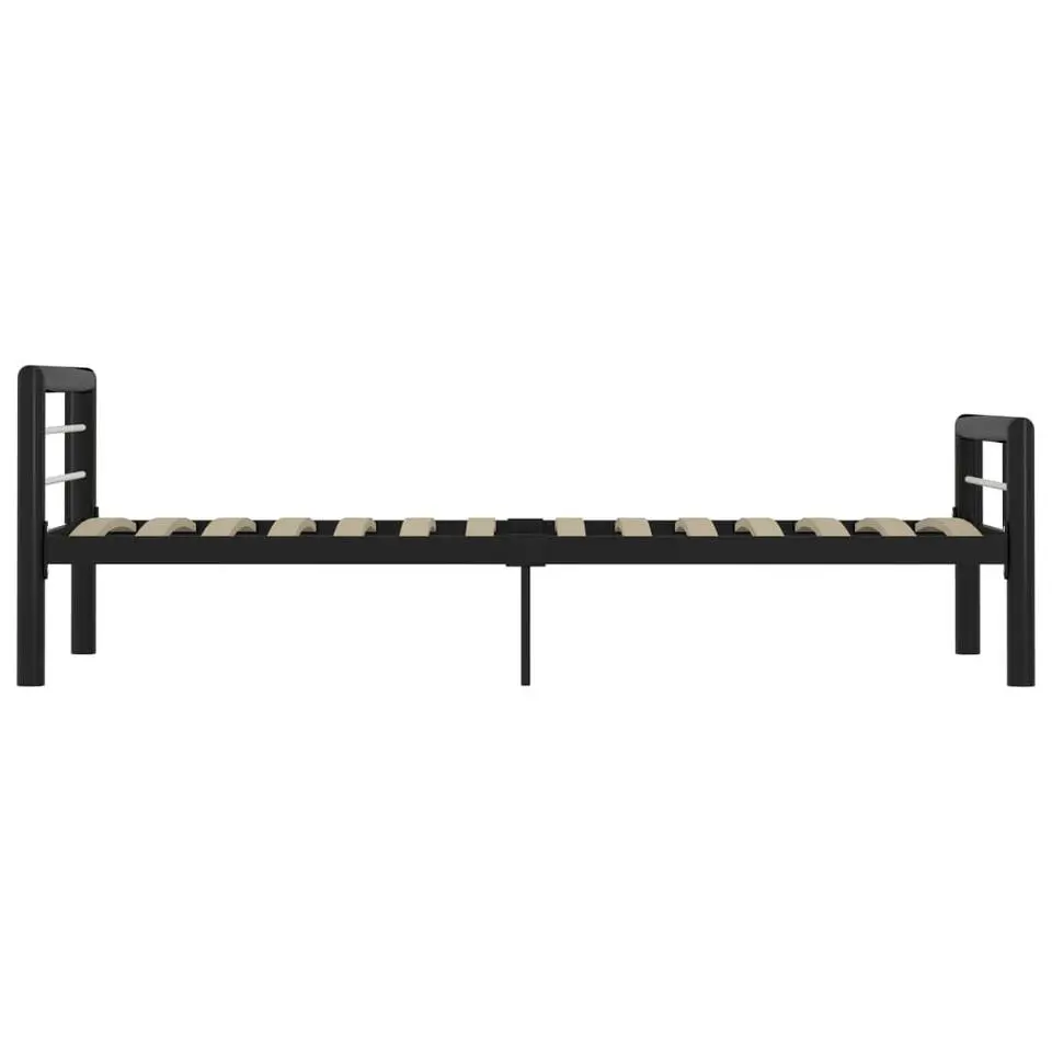 vidaXL - Bed met hoofd- en voeteneinde - Zwart en wit - Metaal - 100x200 cm