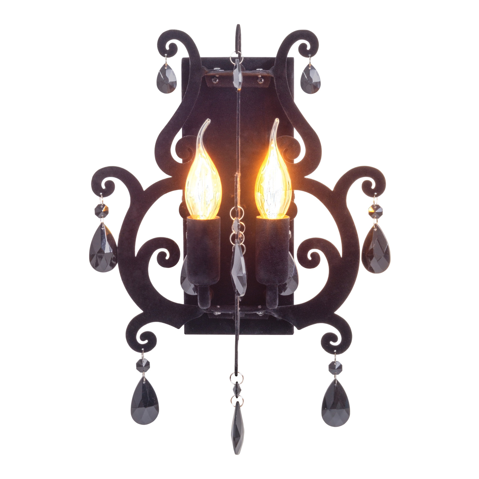 Wandleuchte BLACK VELVET - schwarz - 2-flammig