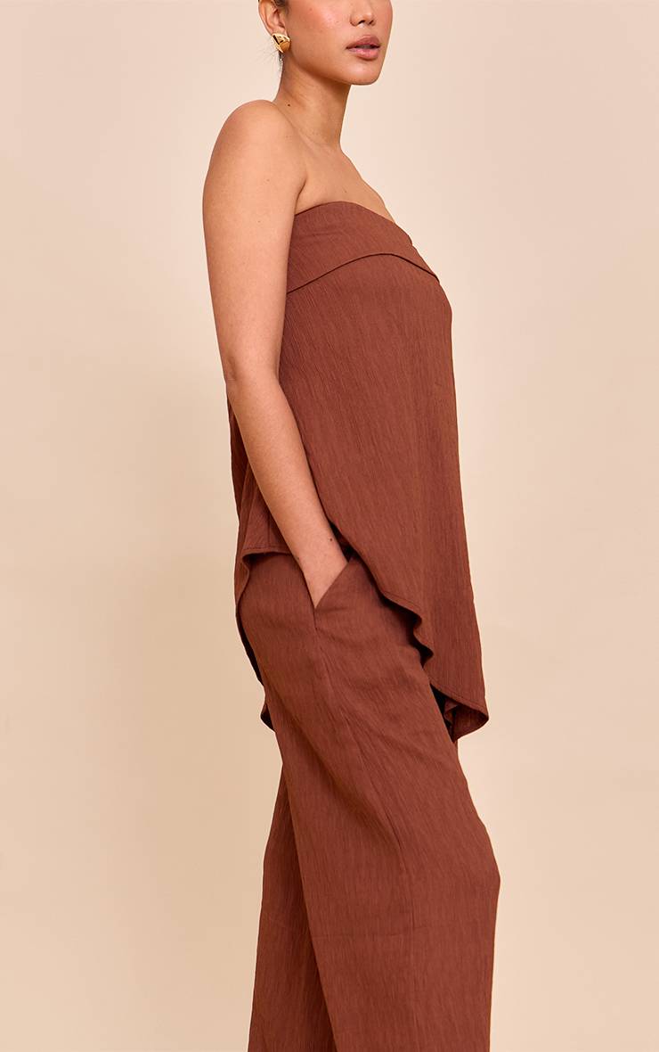 Chocolat Ensemble Pantalon Large Texturé Coordonné