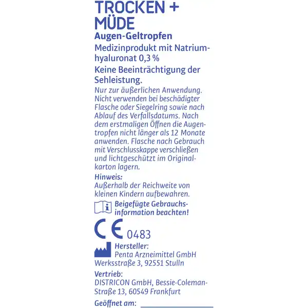 Augentropfen Trocken + Müde