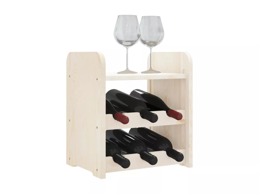 Casier à vin avec panneau supérieur 33x25x37 bois pin massif