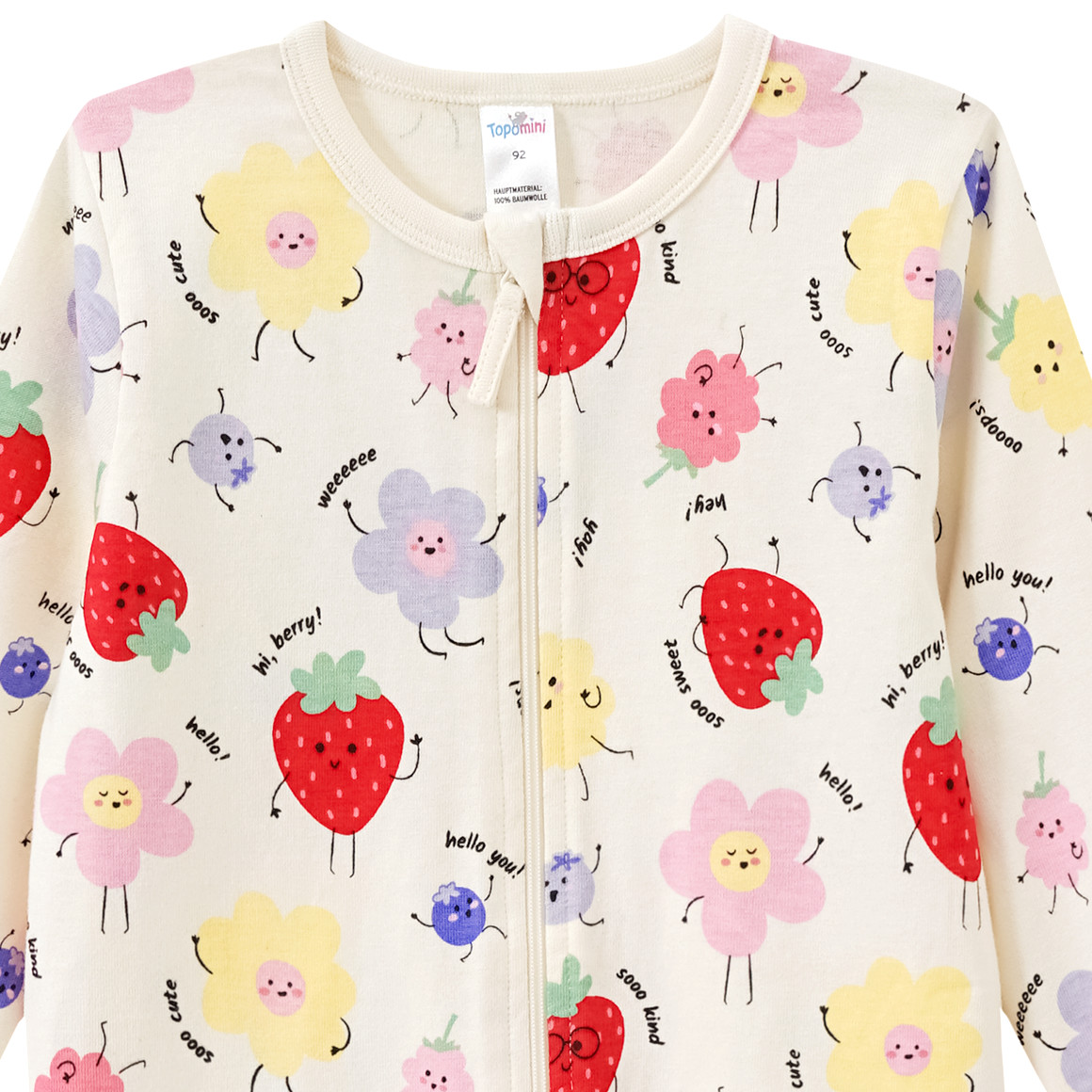 Topomini Baby Schlafanzug mit Allover-Print creme