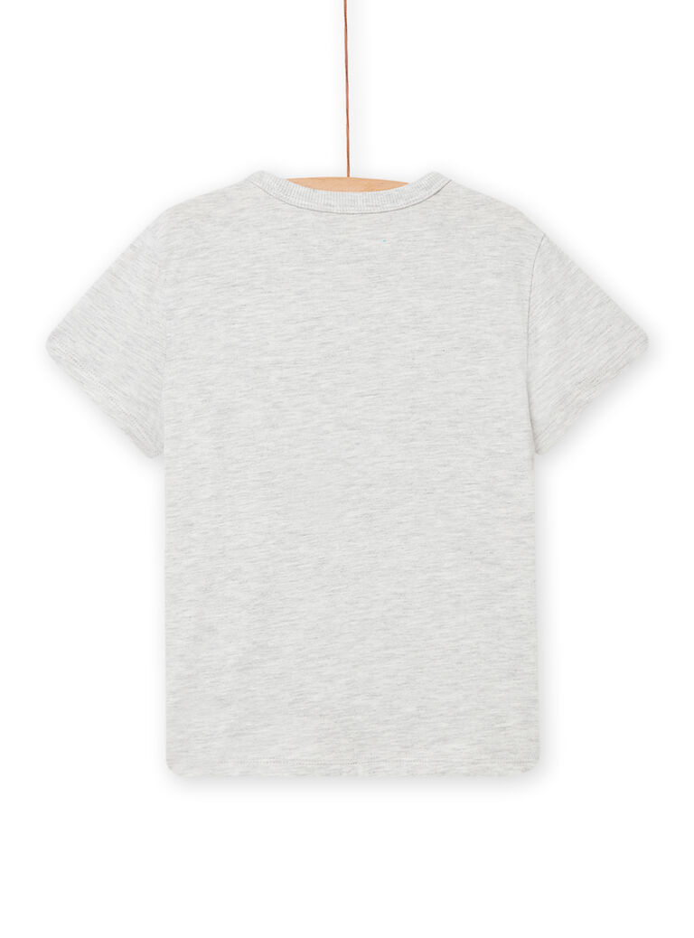T-shirt gris chiné avec animation grenouille enfant garçon