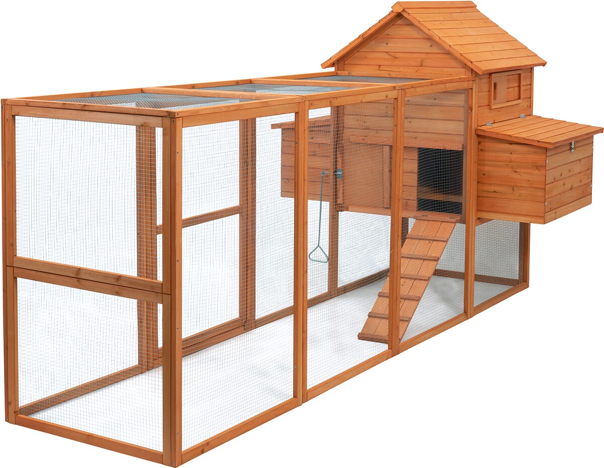 MyAnimal Hühnerstall XXL für 8 Hühner MH-22, Hühnerhaus mit zwei Nistkästen, Auslauf, zwei Ebenen (Braun 2.0)