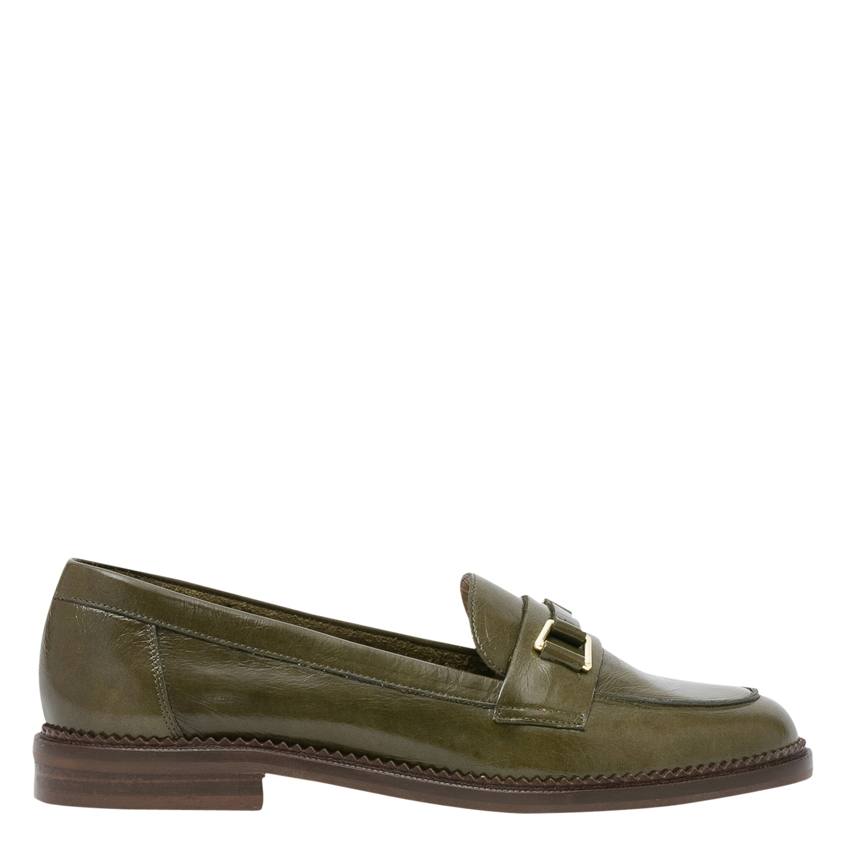 ALANNA - Mocassins en cuir vernis | Vert