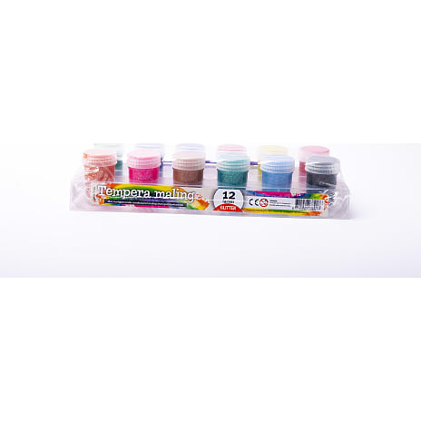 Temperamaling 12x20ml glitter farver