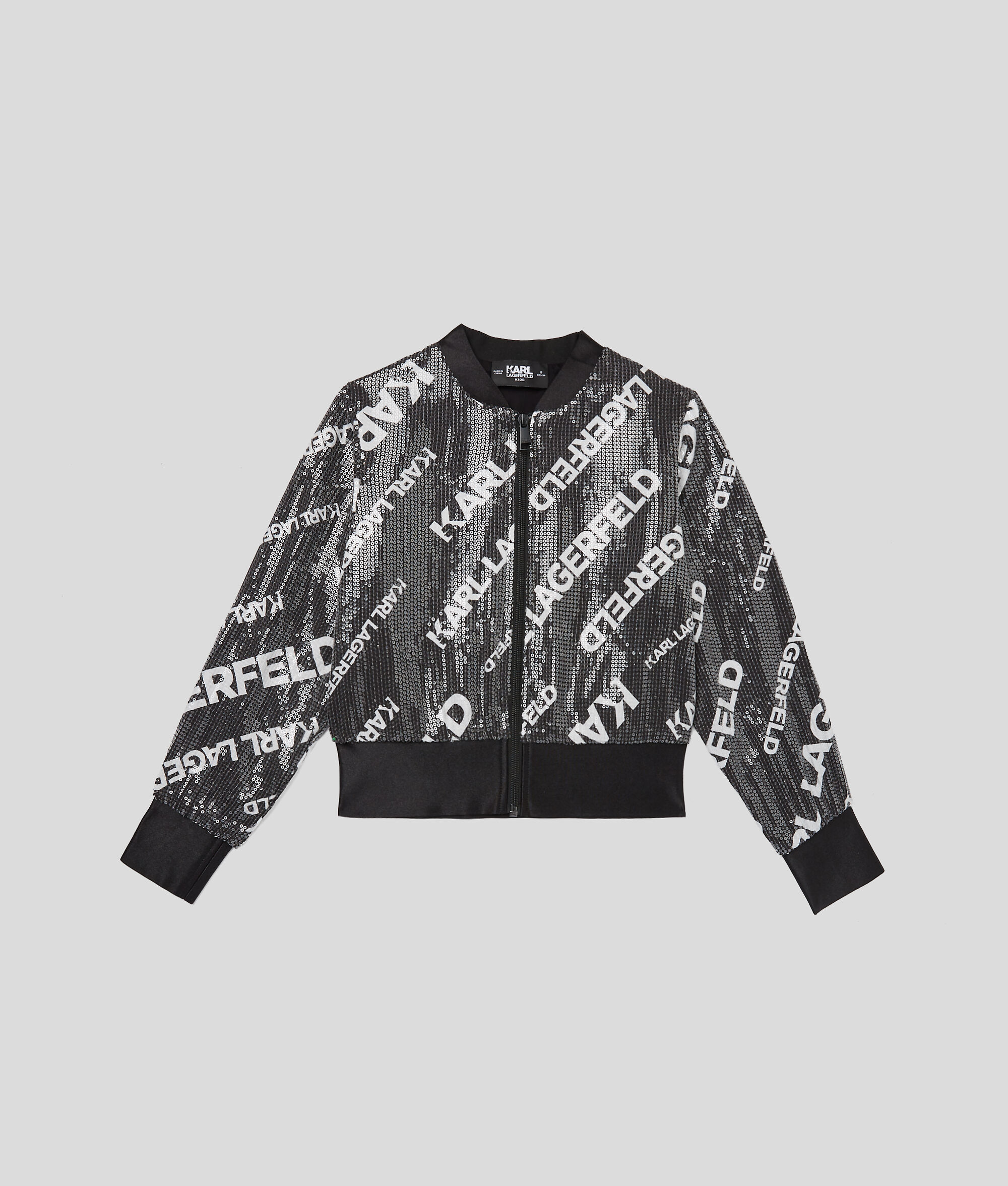 Blouson aviateur à sequins avec logo en diagonale pour fille