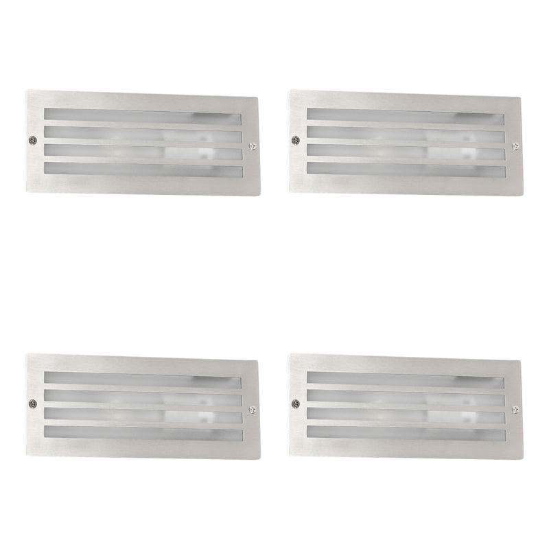 QAZQA Set van 4 moderne inbouwlampen staal IP44 - Hurricane