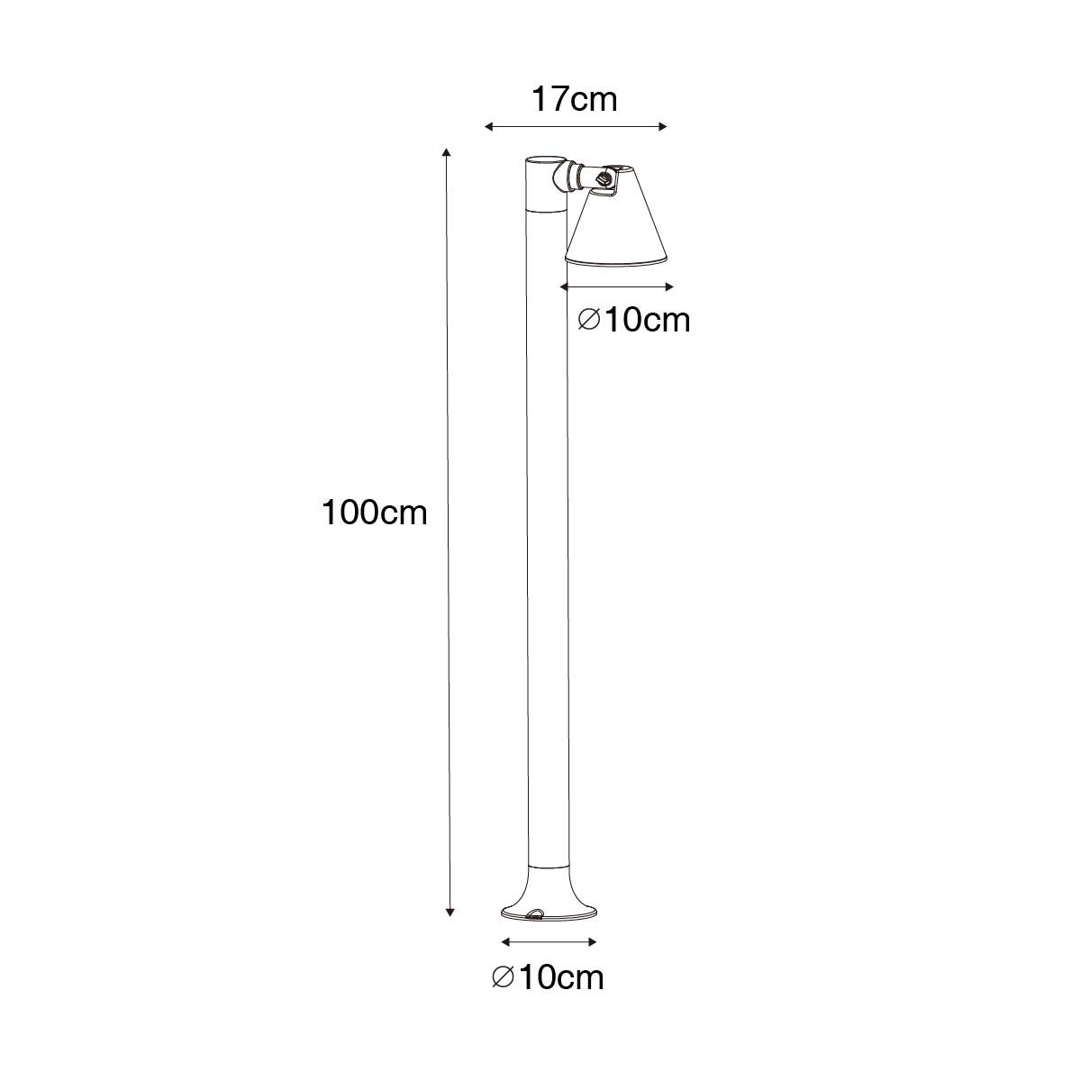 Moderne buitenpaal, roestbruin, 100 cm, IP44, verstelbaar - Ciara