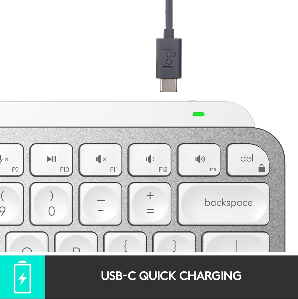 Logitech - MX Keys Mini minimalistisk Trådløs Tastatur - Nordic Layout