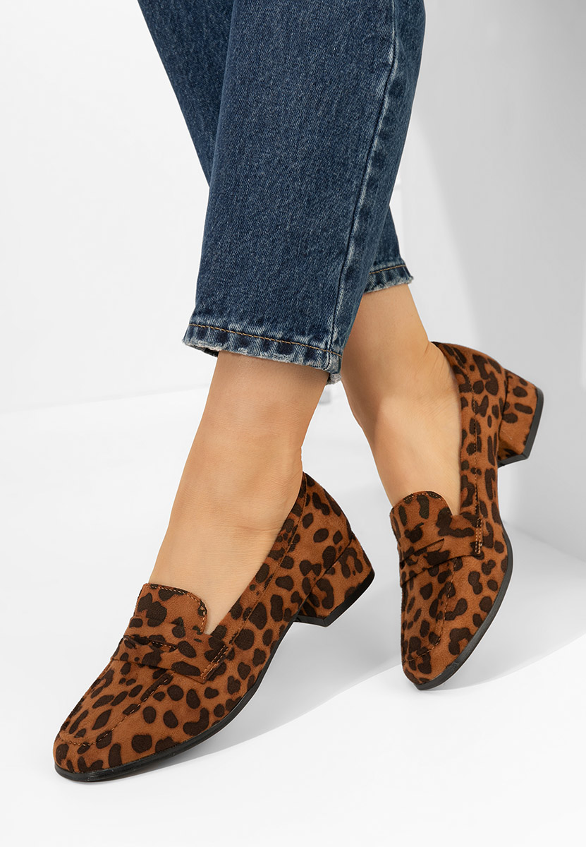 Mocassins à talon leopard Kirada