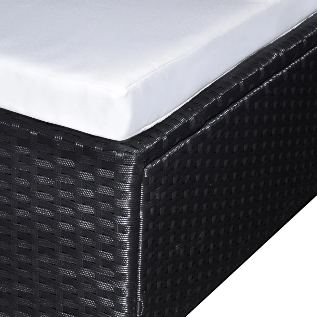 Salon de jardin meuble d'extérieur ensemble de mobilier 6 pièces avec coussins résine tressée noir