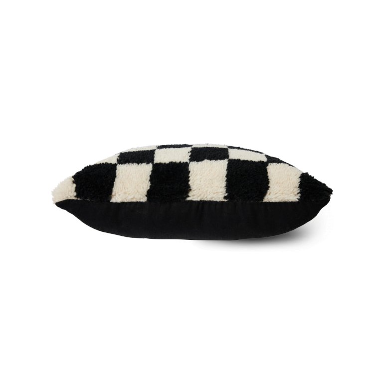 HKliving Black and White Statement Woolen kussen 50x50