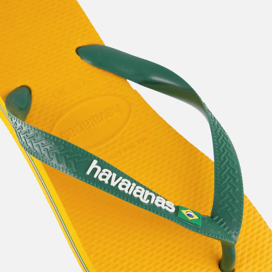Havaianas Brasil Logo teenslippers geel groen Rubber 33 34