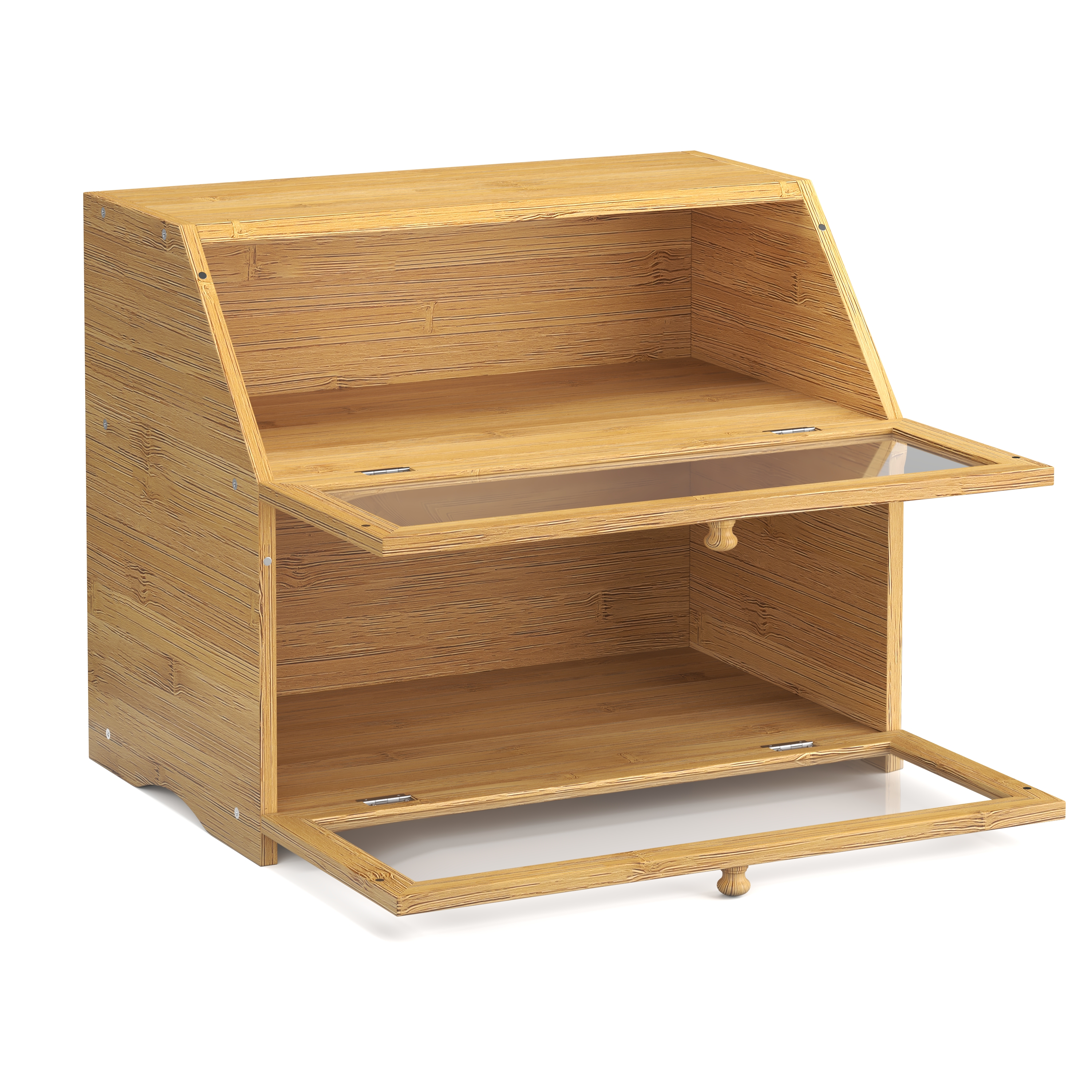 Brotkasten Bambus 2 Etagen mit Sichtfenster 39 x 25 x 32 cm